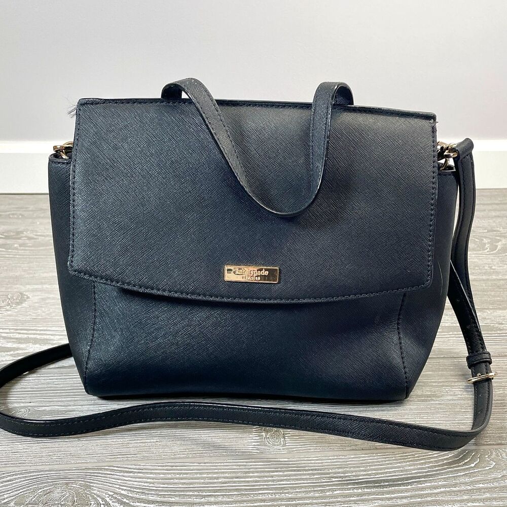 Kate Spade Laurel Way Alisanne Purse Black Leather Convertable Crossbody Purse